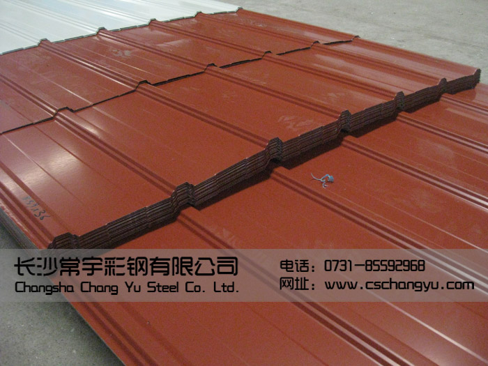 1025型搭接式緋紅彩鋼瓦(壓型板)